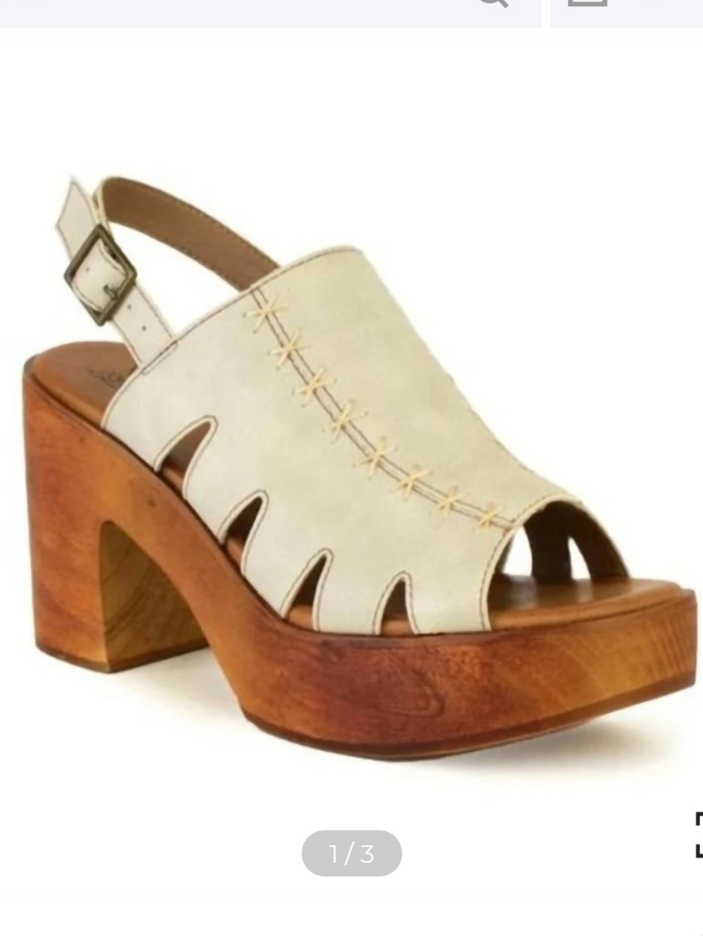 Beast Fashion Presley 06 Platform Sandals Wooden Leather Sz 8 Retro Bohemian Y2K